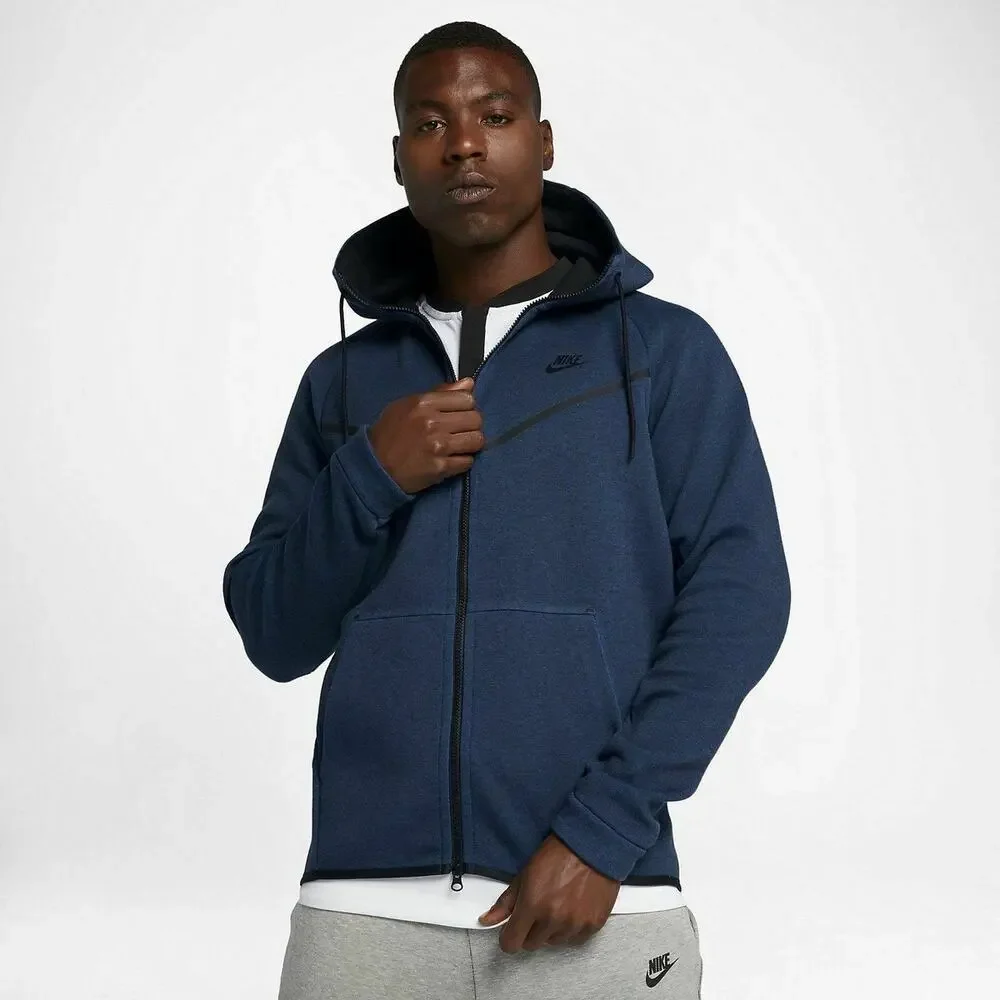 Nike Tech Fleece Windrunner Hoodie Obsidian Blue Full Zip Athletic Jacket Large‎